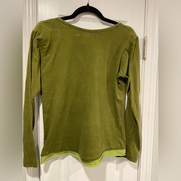 Mexicali Blues Size S Green Mixed Fabric Embroidered Boho Long Sleeve Top - Picture 9 of 11
